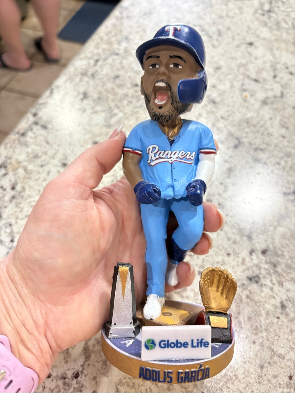 Globe Life Rangers Blue Baseball Player Sculpture - Adolis García